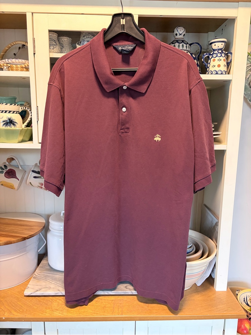 Brooks Brothers Burgundy Performance Polo Shirt XXL